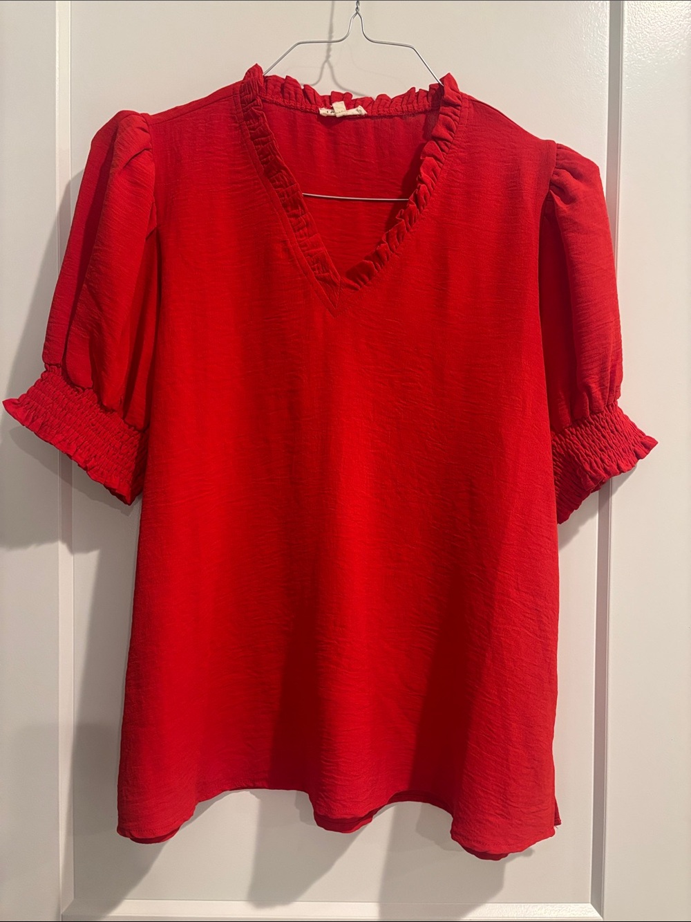 Jodifl Women’s Short Sleeve V-neck Blouse Medium
